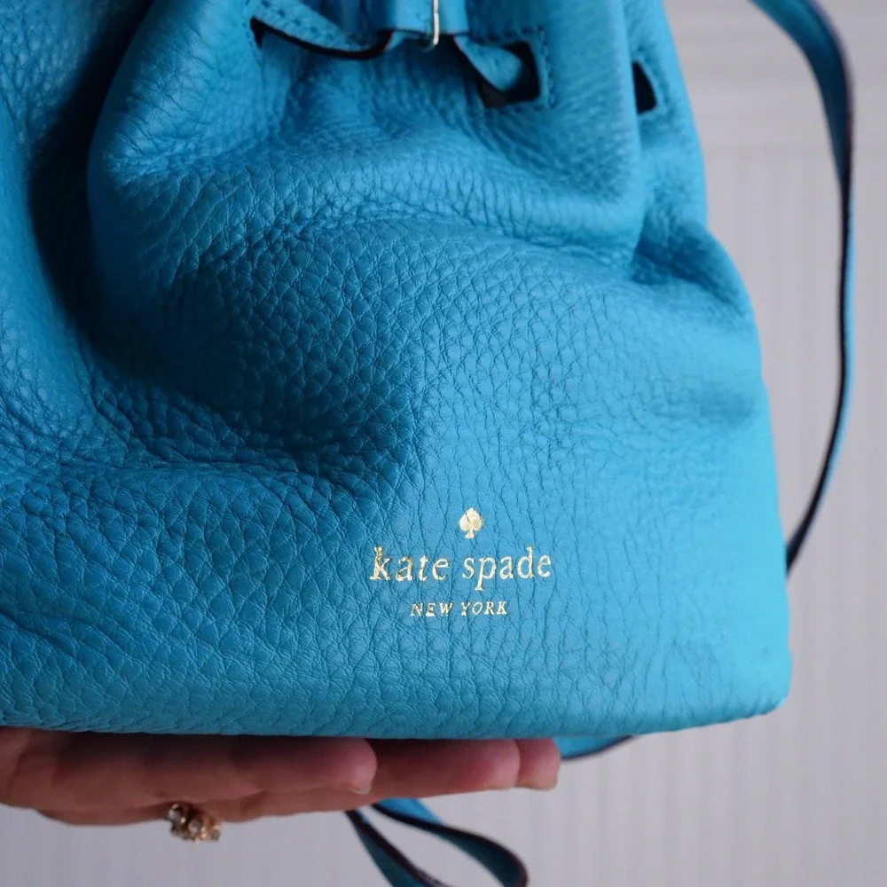 Modern NWOT Kate Spade New York tiny Cooper bright‎ blue bucket bag